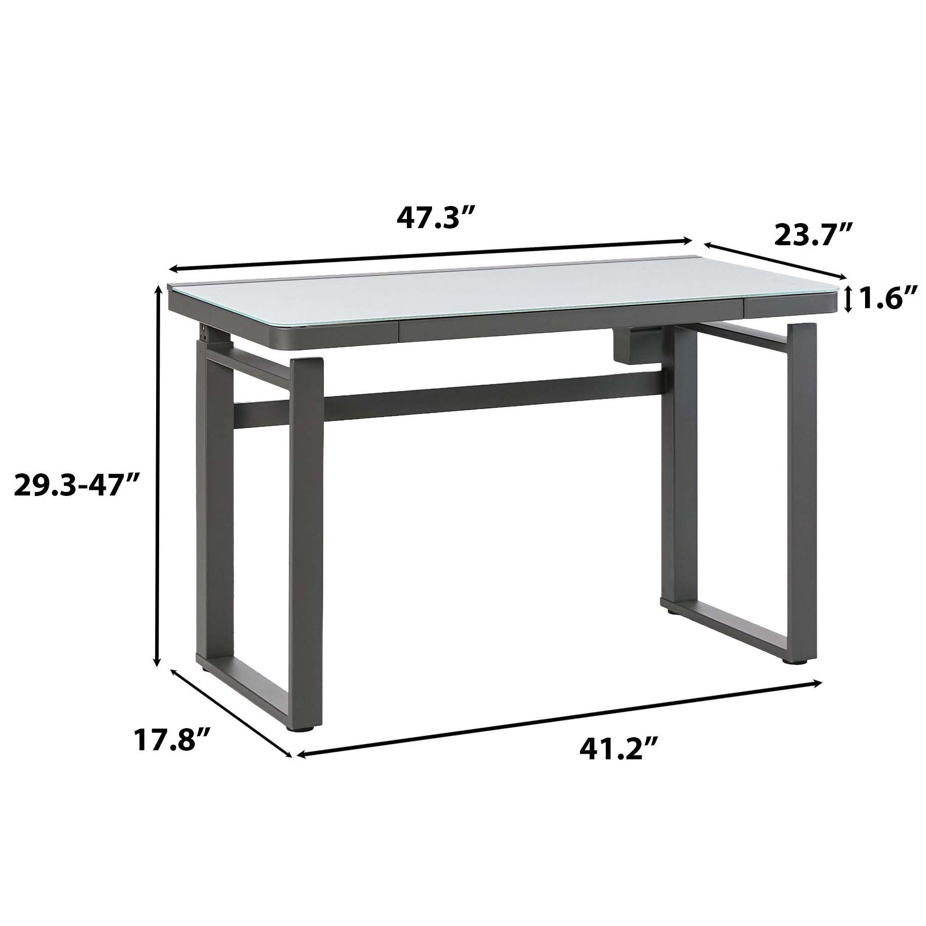 Tresanti Aurora 47” Adjustable Height Desk with LED Lighting