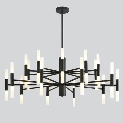 KCO Lighting Black Sputnik Light Fixture, Vintage Chandelier 40 Lights, Mid Century Modern LED Farmhouse Ceiling Light