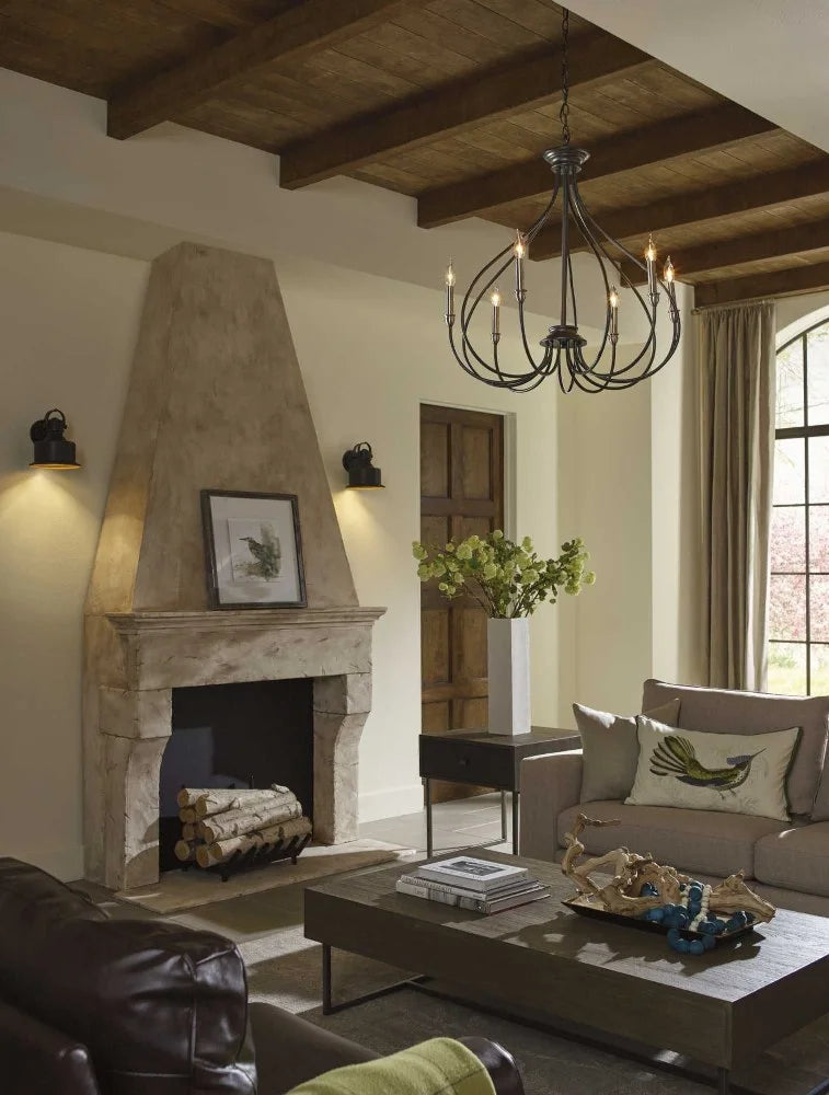 P400030-143-Progress Lighting-Whisp - Chandeliers Light - 6 Light in Farmhouse style - 28.25 Inches wide by 30 Inches high -Traditional