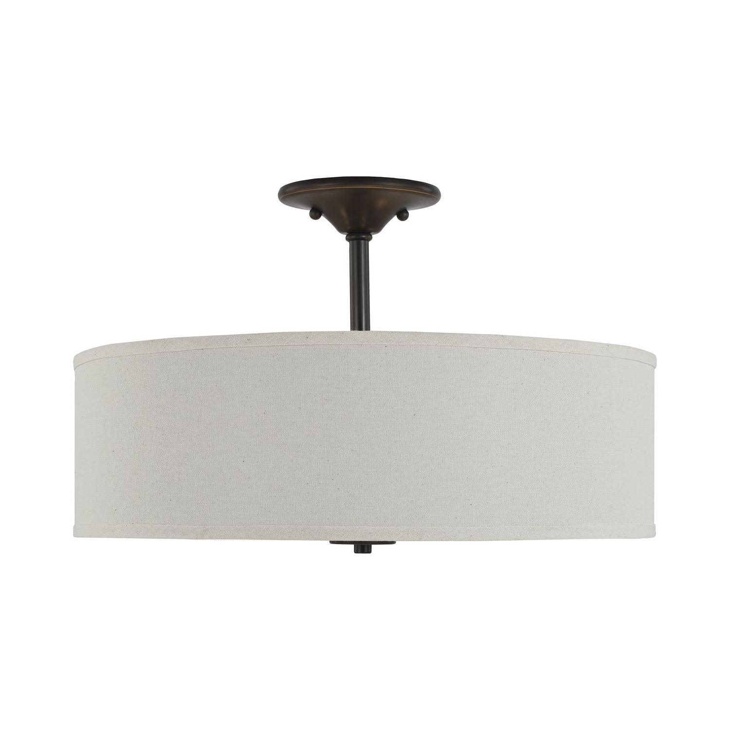 P350168-009-Progress Lighting-Inspire - Close-to-Ceiling Light - 3 Light - Drum Shade in Farmhouse style - 18 Inches wide by 11.5 Inches high-Brushed