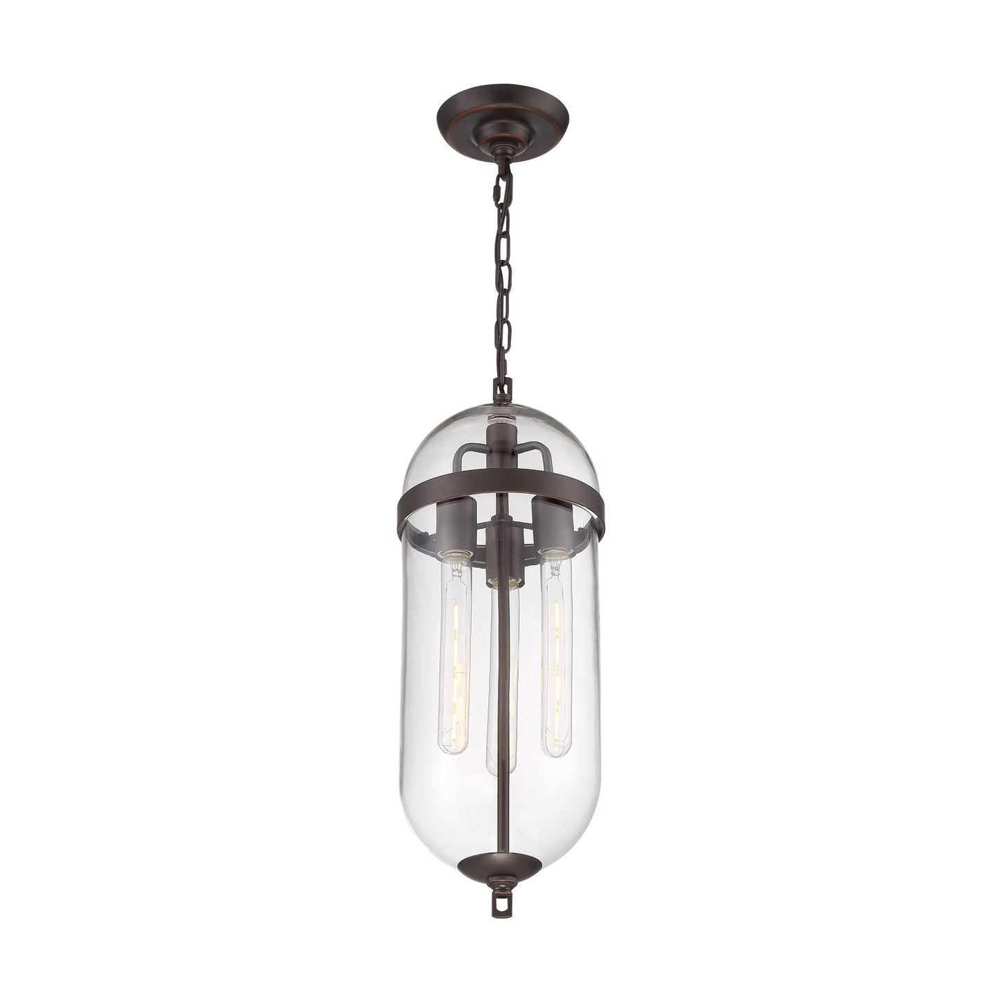 60/6913-Nuvo Lighting-Aurora-3 Light Pendant-8 Inches Wide by 23 Inches High-Vintage Brass Finish -Traditional Installation