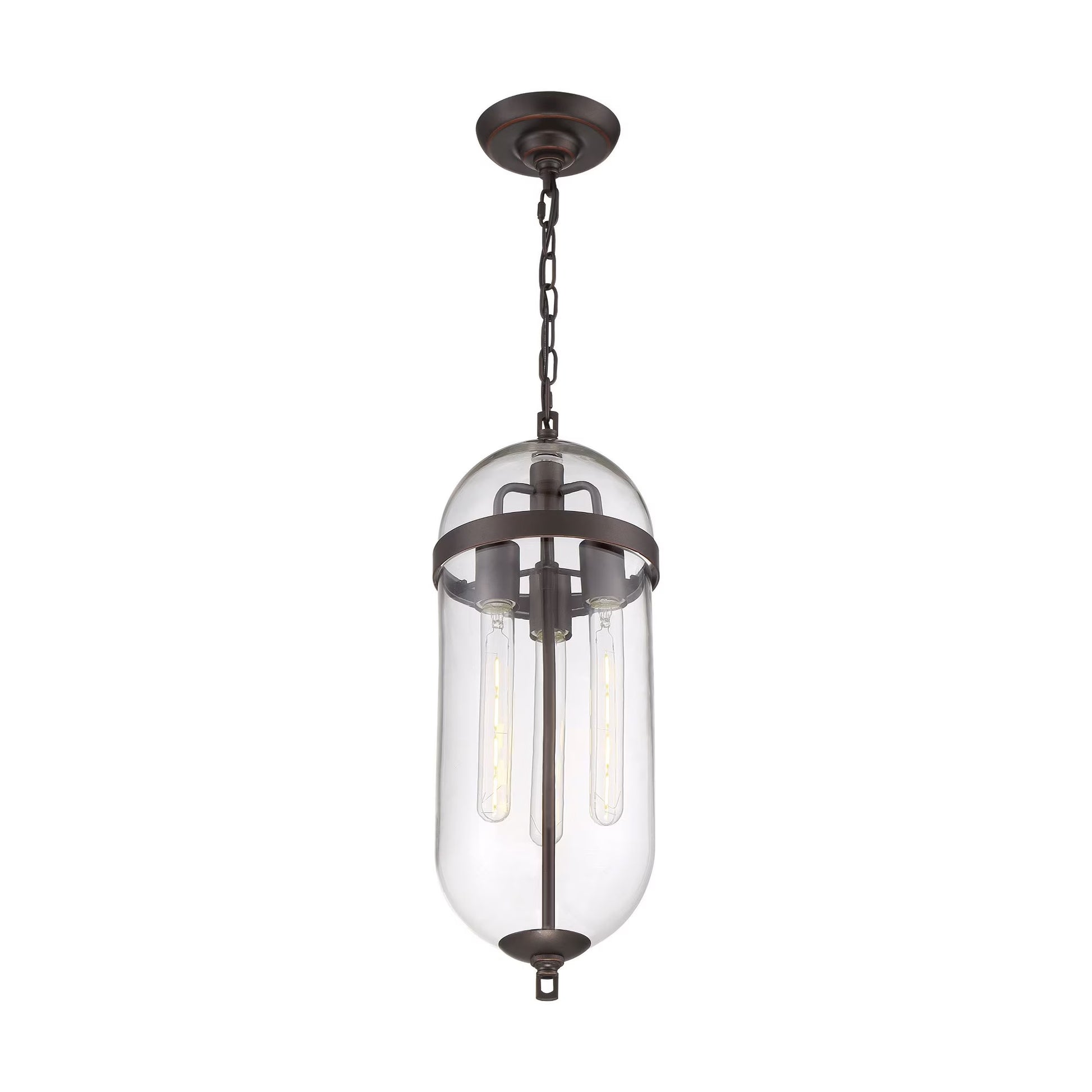 60/6913-Nuvo Lighting-Aurora-3 Light Pendant-8 Inches Wide by 23 Inches High-Vintage Brass Finish -Traditional Installation