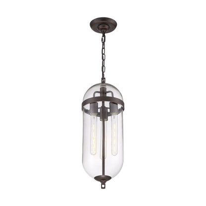 60/6913-Nuvo Lighting-Aurora-3 Light Pendant-8 Inches Wide by 23 Inches High-Vintage Brass Finish -Traditional Installation