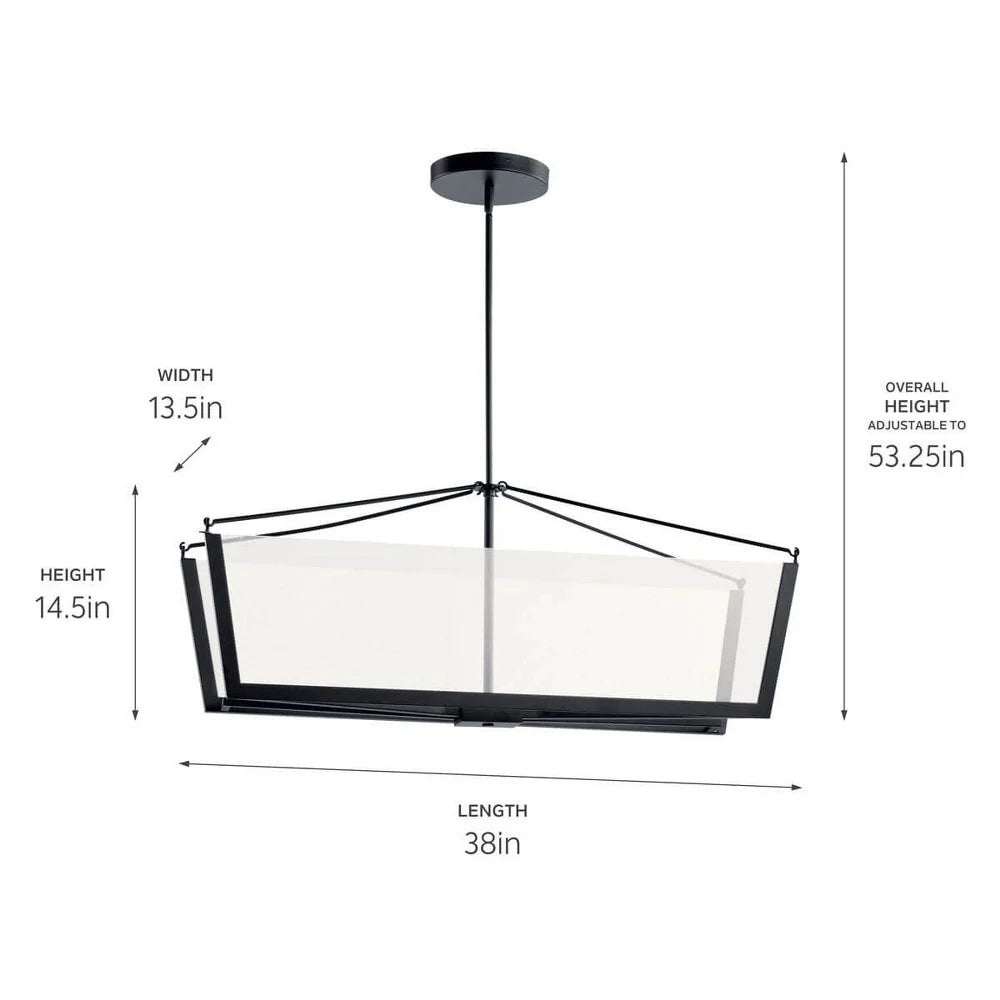 52293CGLED-Kichler Lighting-Calters - 50W LED Linear Chandelier - with Contemporary inspirations - 14.5 inches tall by 38 inches wide-Champagne Gold