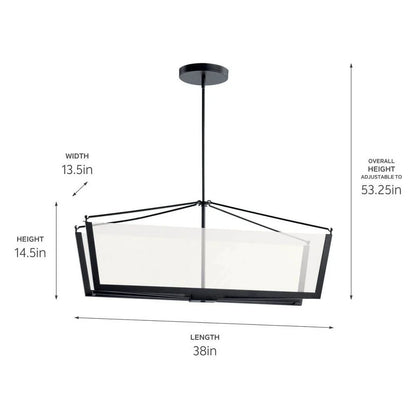 52293CGLED-Kichler Lighting-Calters - 50W LED Linear Chandelier - with Contemporary inspirations - 14.5 inches tall by 38 inches wide-Champagne Gold