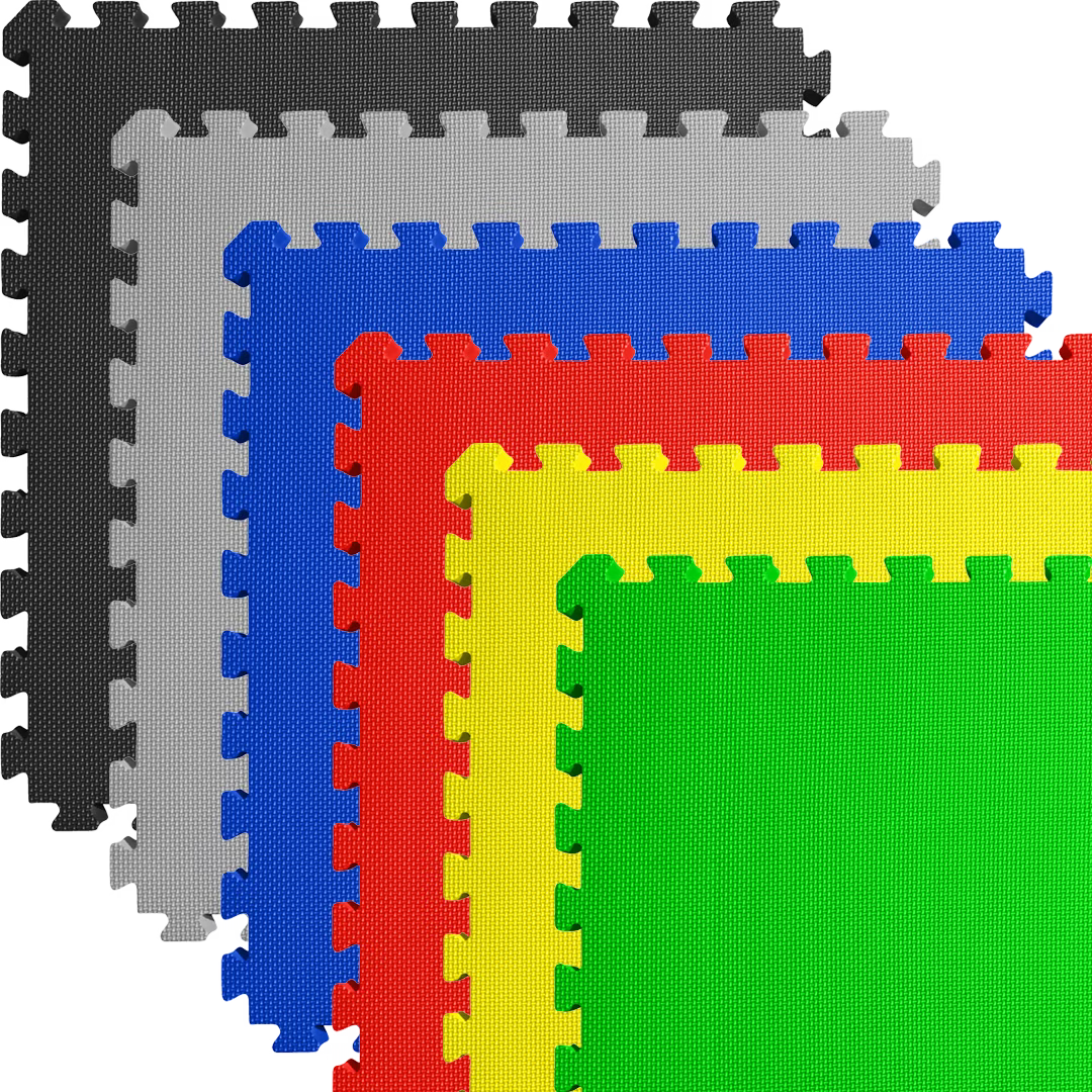 Meister X-THICK 1.5" Interlocking EVA Foam Mats - 2X Cushion for Wrestling, MMA Takedowns & Gymnastics - 2'x2' Tiles - Black - 10 Tiles (40 Sqft)