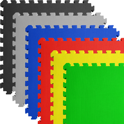 Meister X-THICK 1.5" Interlocking EVA Foam Mats - 2X Cushion for Wrestling, MMA Takedowns & Gymnastics - 2'x2' Tiles - Black - 10 Tiles (40 Sqft)