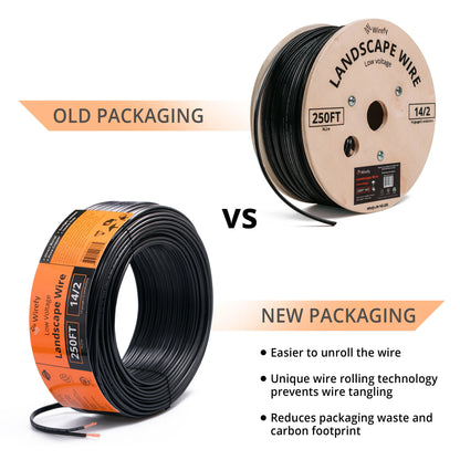 Wirefy 12-Gauge Low Voltage Landscape Lighting Copper Wire, Outdoor Electrical Wire - 250 ft