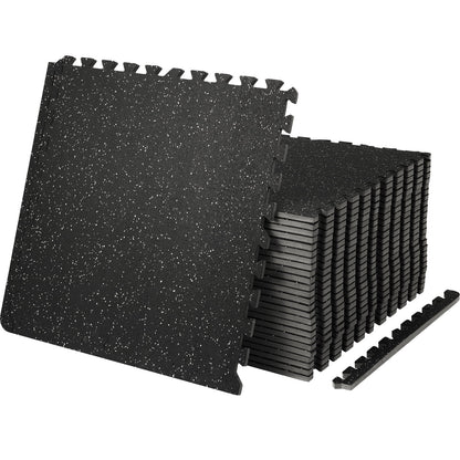 KFFKFF EVA Foam Floor Tiles, 0.56 in Enhanced Thickness, Set of 25 Interlocking Puzzle Mats, Each 24 x 24 in, Ideal for Exercise & Fitness, Robust Floor Covering, Gym, Office - Covers 100 Sq Ft