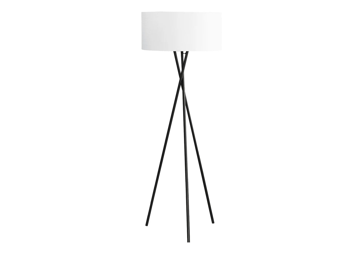 Modern Tripod Floor Lamp - 62" Black Metal & Ivory Shade - 3-Way Dimmable Lighting for Living Room & Bedroom