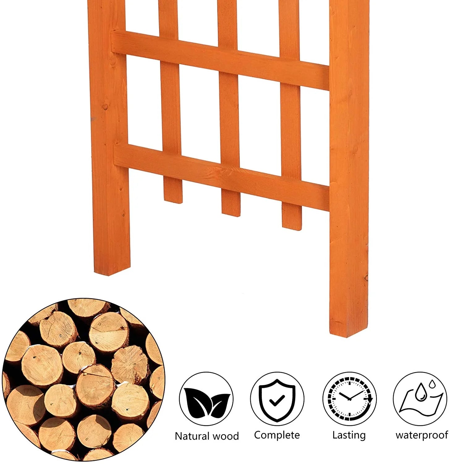 Galaxera 85in Wooden Arbor, Wedding Arch for Ceremony, Wood Trellis for Plant Climbing, Christmas Decor Pergola for Garden Backyard, Lawn (Teak)