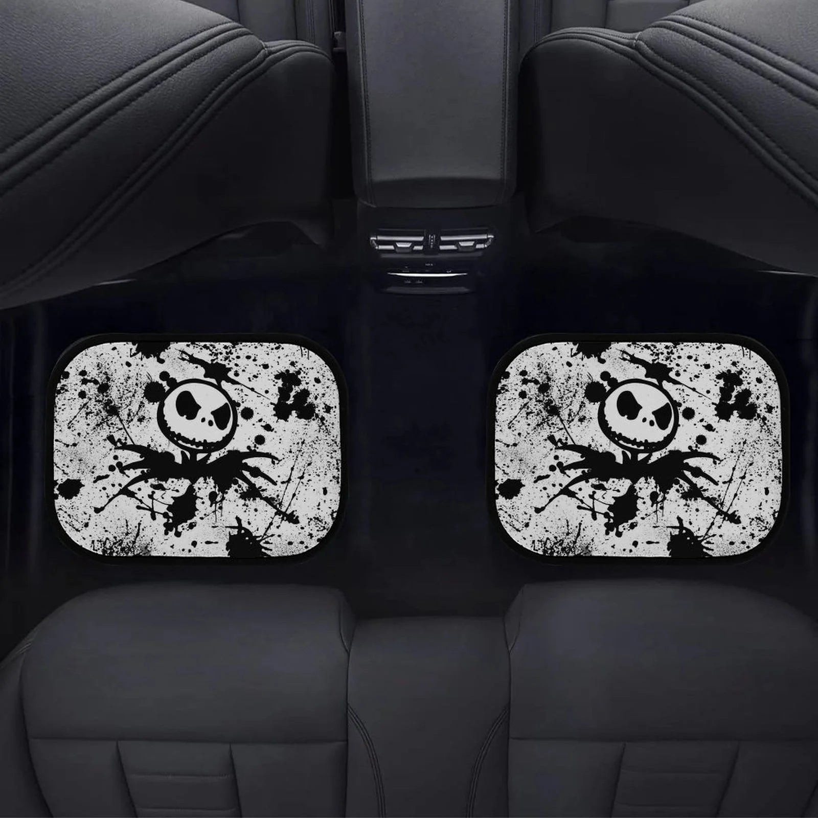 The Nightmare Before Christmas Jack Skellington Car Floor Mat Set 4-Piece Front/Rear Auto Foot Mats Carpet Universal Fit Sedans Coupes SUV Truck