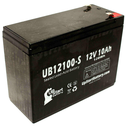 2 Pack 12V 10Ah Battery Replacement for Neuton Mowers CE5 Lawn Mower, Razor E300, MX350 Scooter - UB12100-S Sealed Lead Acid Battery (AGM, SLA)
