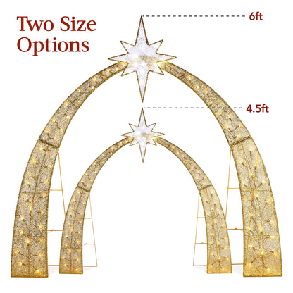 Best Choice Products 4.5ft Lighted 2D Christmas Nativity Scene Outdoor Yard Decor w/115 Twinkling LED Lights