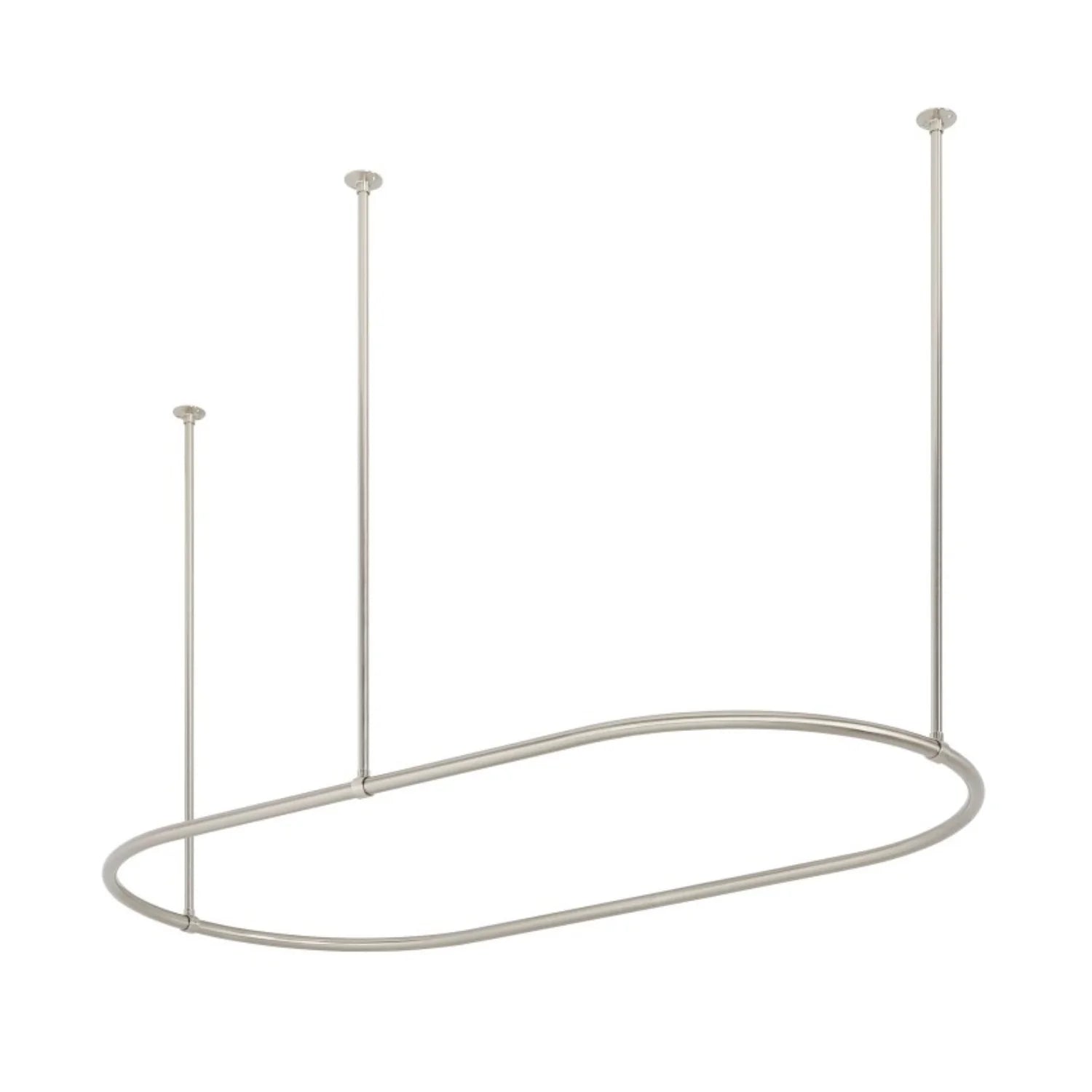Signature Hardware SH555013CP 30" X 60" Oval Brass Shower Ring WITH Ceiling Supports & Mounting Hardware-Chrome