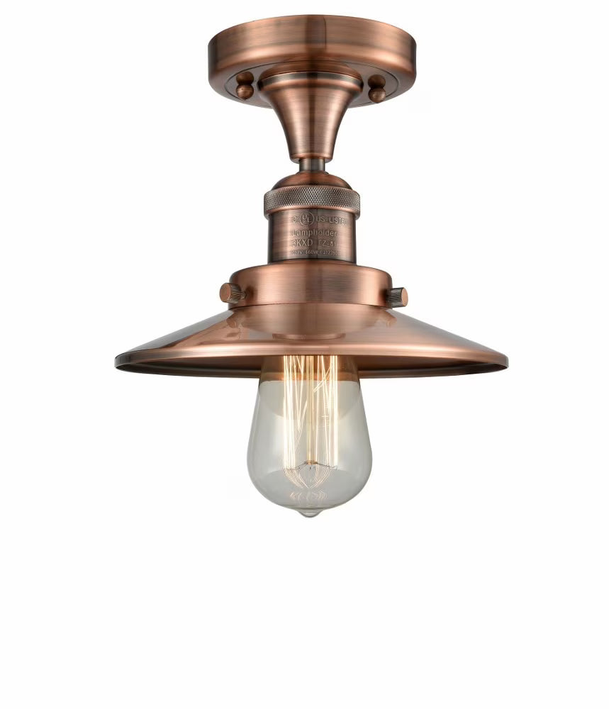 Innovations Lighting 517-1Ch Railroad Railroad 7" Wide Semi-Flush Ceiling Fixture - Bronze