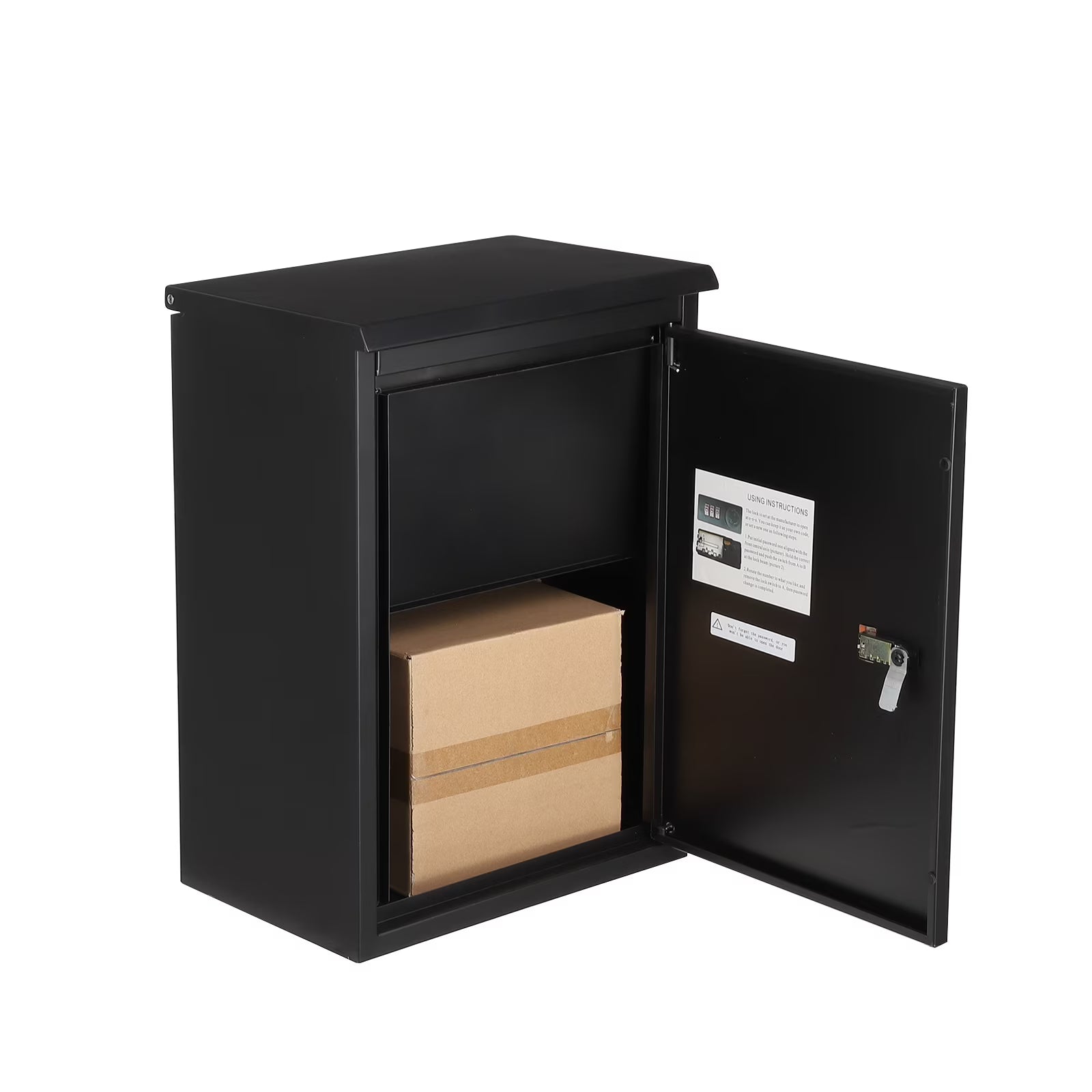 Huloretions Package Delivery Boxes for Outside,Large Package Delivery Drop Box,Galvanized Steel Parcel MailboxCode Lock & Mounting Hardware,Parcel Drop Box for Porch,Curbside