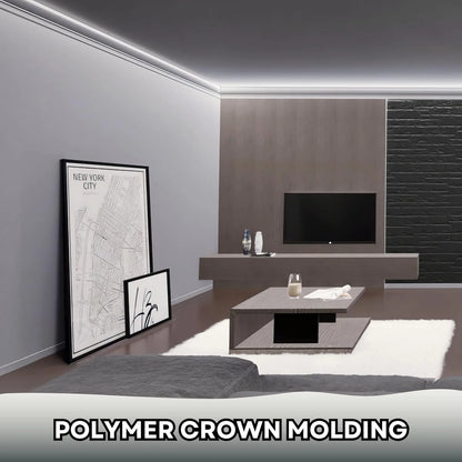 7-Piece 94.5? (55.12 ft) Crown Molding with Duct Kit for Seamless Ambient Home Accent Lighting | Waterproof Channel for Easy LED Strip Installation (CROWN MOLDING WITH LED DUCT)