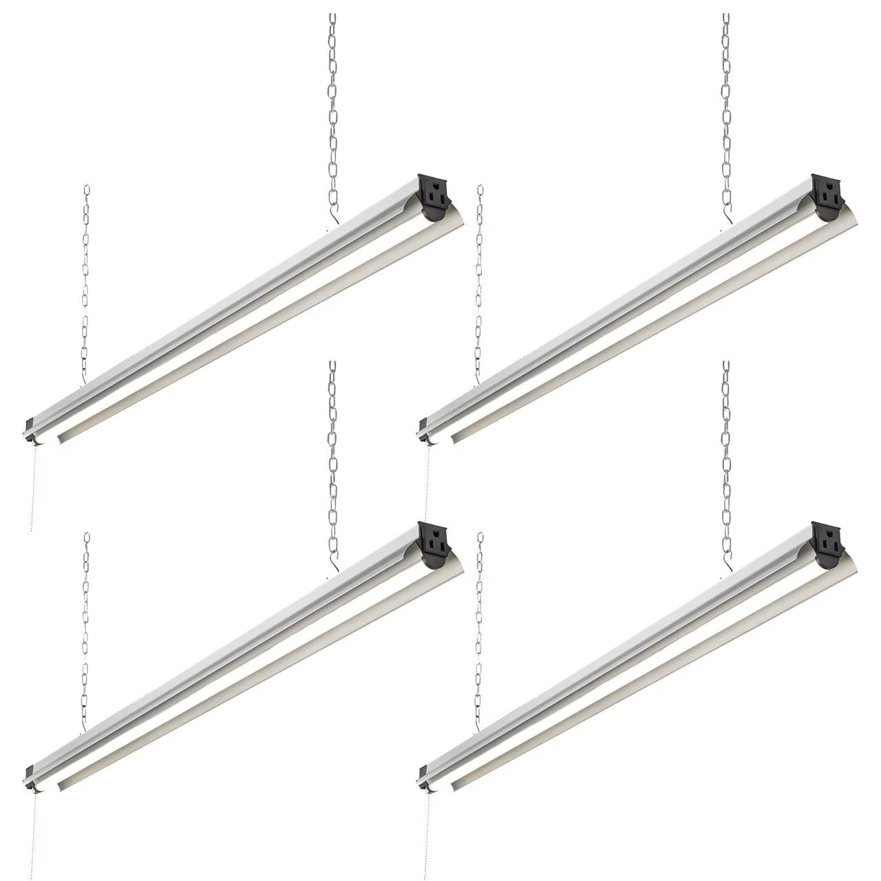 Newhouse Lighting 4FT LED Shop Light, 55W (225W Equivalent), 5000 Lumens, 4000K Linkable Garage Lighting, Utility LED Ceiling Lights, Chain or Flush Mount, ETL Listed, 5-Year Warranty, 4-Pack