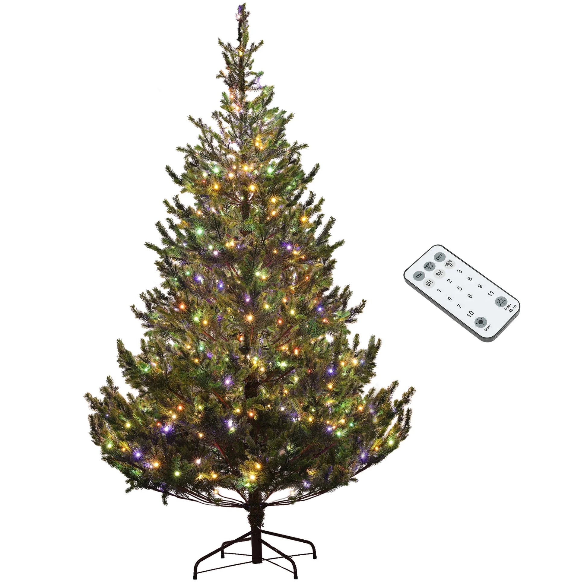 HOMCOM 6ft Artificial Sparse Christmas Tree with Steel Stand and 1933 Tips for Home Office Holiday