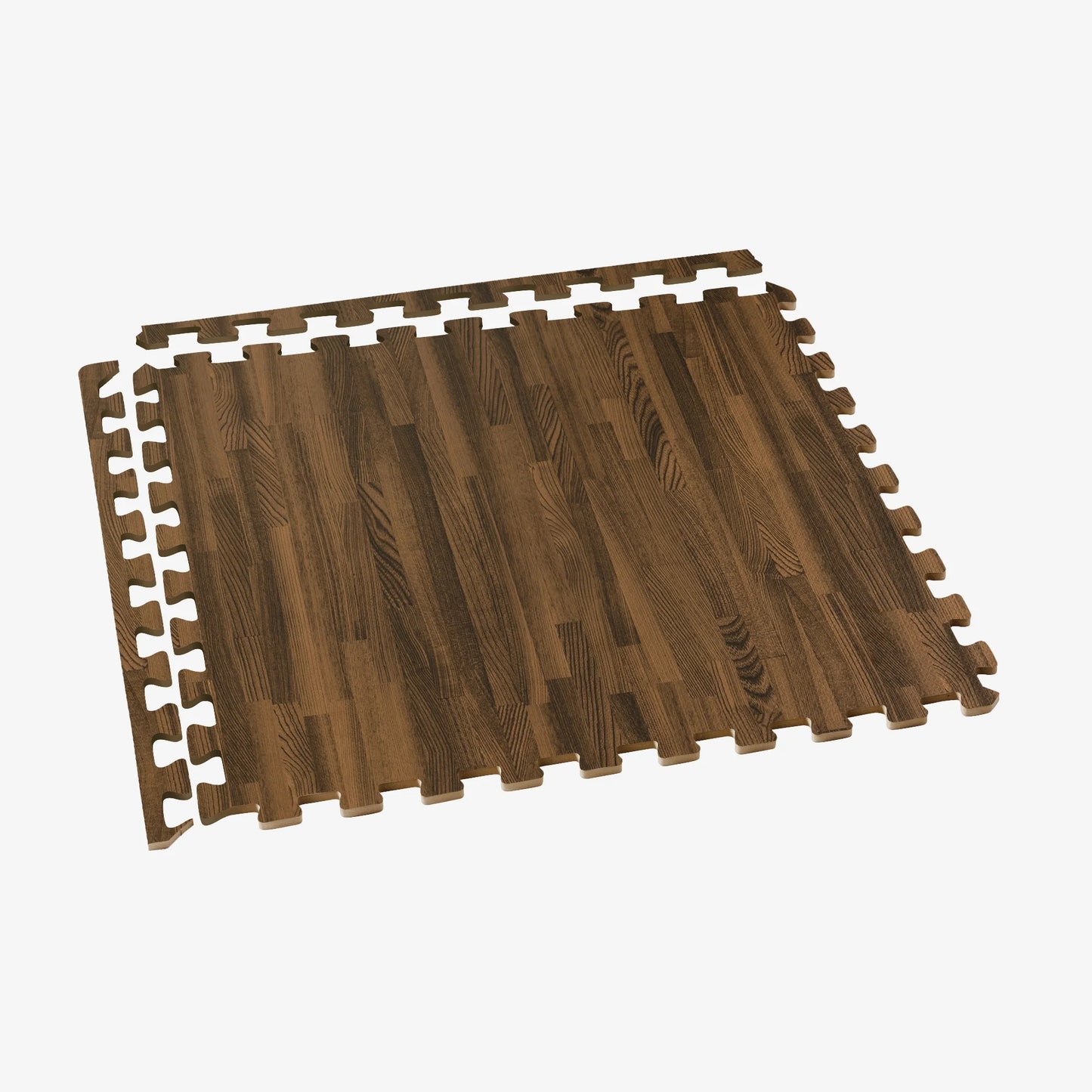 Forest Floor 5/8 Inch Thick Printed Foam Tiles, Premium Wood Grain Interlocking Foam Floor Mats, Anti-Fatigue Flooring, Walnut, 100 Sq Ft