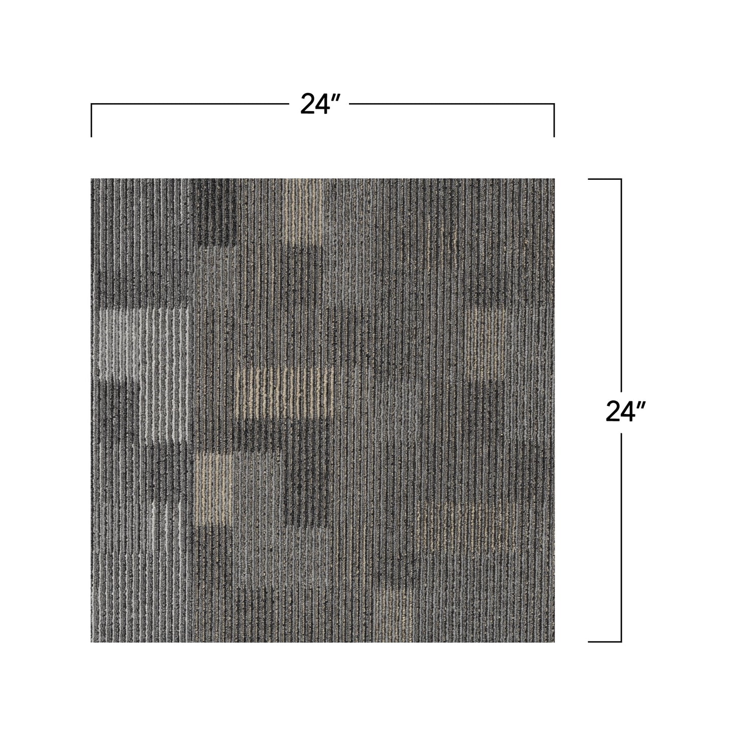 Mohawk Basics 24" x 24" Carpet Tile with EnviroStrand PET Fiber in Stone Walk (96 sq ft per carton)
