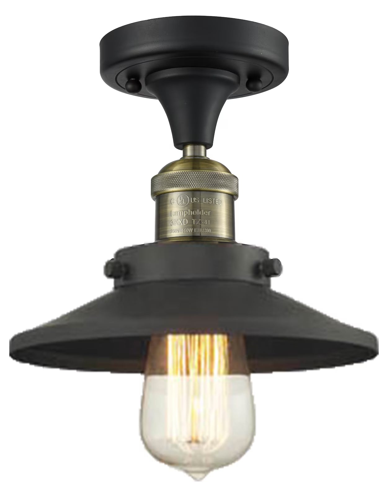 Innovations Lighting 517-1Ch Railroad Railroad 7" Wide Semi-Flush Ceiling Fixture - Bronze