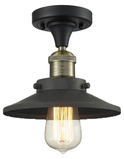 Innovations Lighting 517-1Ch Railroad Railroad 7" Wide Semi-Flush Ceiling Fixture - Bronze
