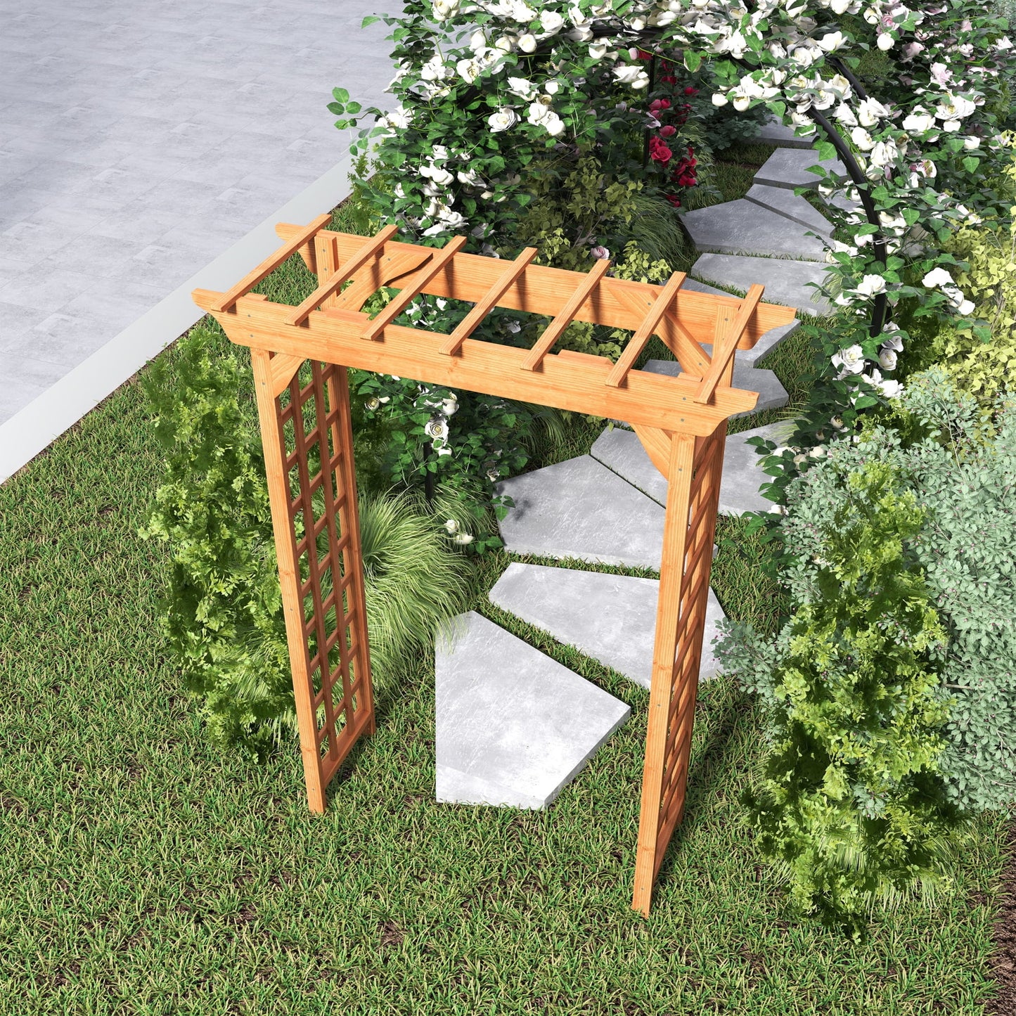 Sturdy Wooden Wedding Arch with Plant Climbing Trellis & Christmas Decor Pergola for Garden Backyard Events Durable Outdoor Arbor