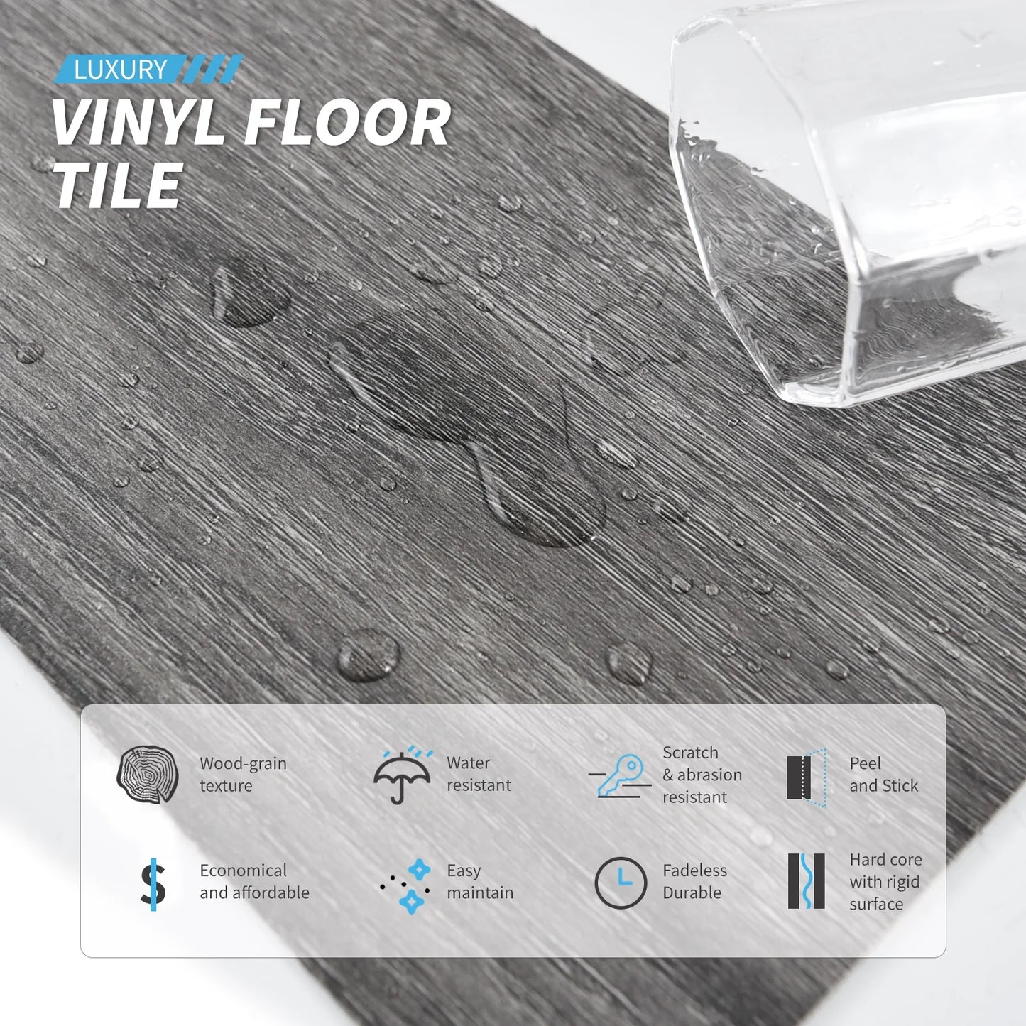 Self-adhesive 6" x 36" x 0.05" Luxury Vinyl Plank(36 pack)