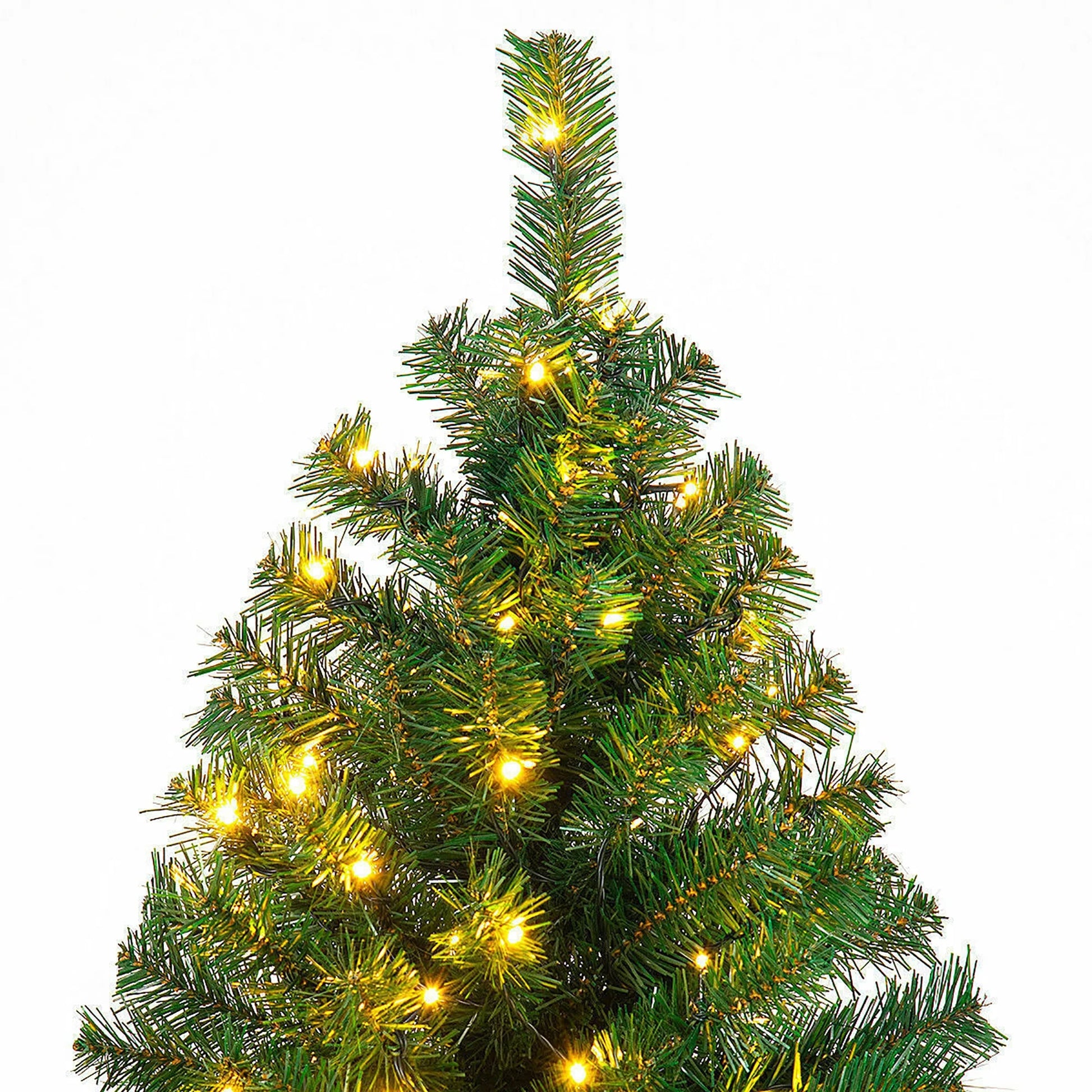Costway 9Ft Pre-Lit PVC Christmas Tree Hinged 700 LED Lights Green