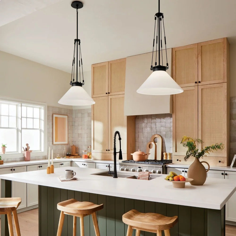 52581BK-Kichler Lighting-Albers - 1 Light Pendant-31.25 Inches Tall and 18.25 Inches Wide-Black Finish -Traditional Installation
