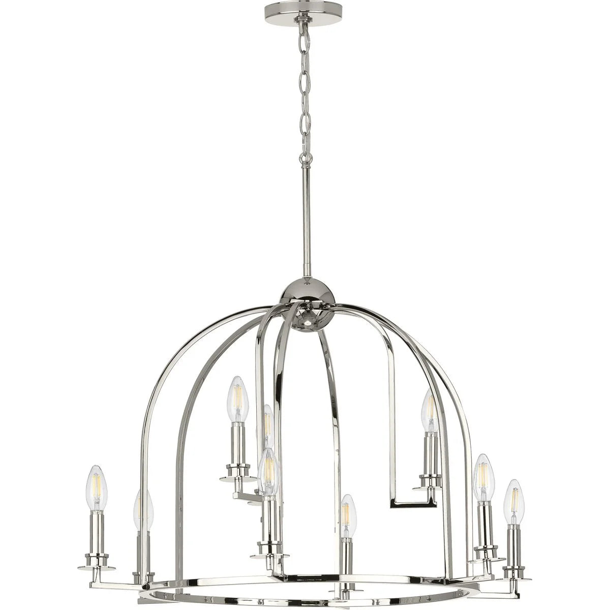 P400187-031-Progress Lighting-Seneca - Chandeliers Light - 9 Light in Farmhouse style - 30 Inches wide by 20.88 Inches high-Black Finish