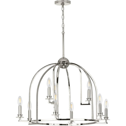 P400187-031-Progress Lighting-Seneca - Chandeliers Light - 9 Light in Farmhouse style - 30 Inches wide by 20.88 Inches high-Black Finish