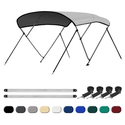 Leader Accessories 3 Bow Bimini Top Boat Cover Includes Mounting Hardwares with Aluminum Frame,Multi Colors
