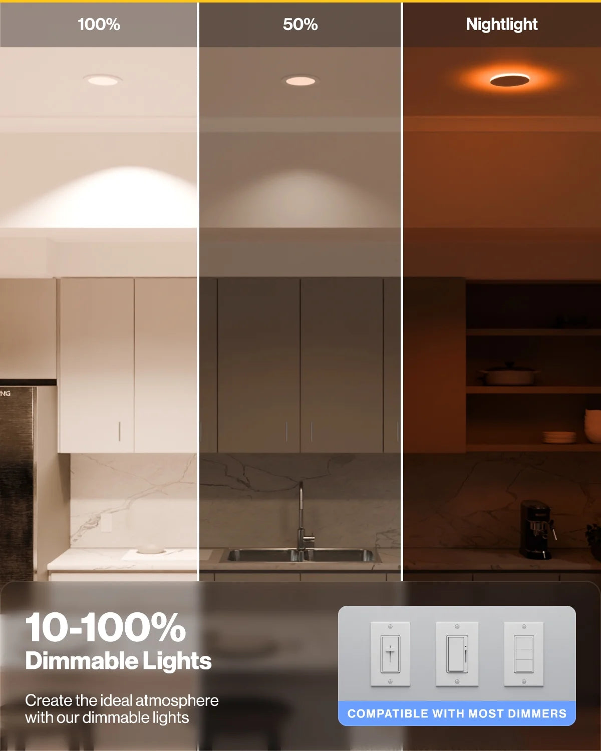 Sunco 12 Pack 6 Inch LED Recessed Light with Night Light, Canless Recessed Lighting, 1500 LM, 15W (150W Equivalent), Selectable CCT 2700K/3000K/4000K/5000K/6000K, Dimmable, with Junction Box