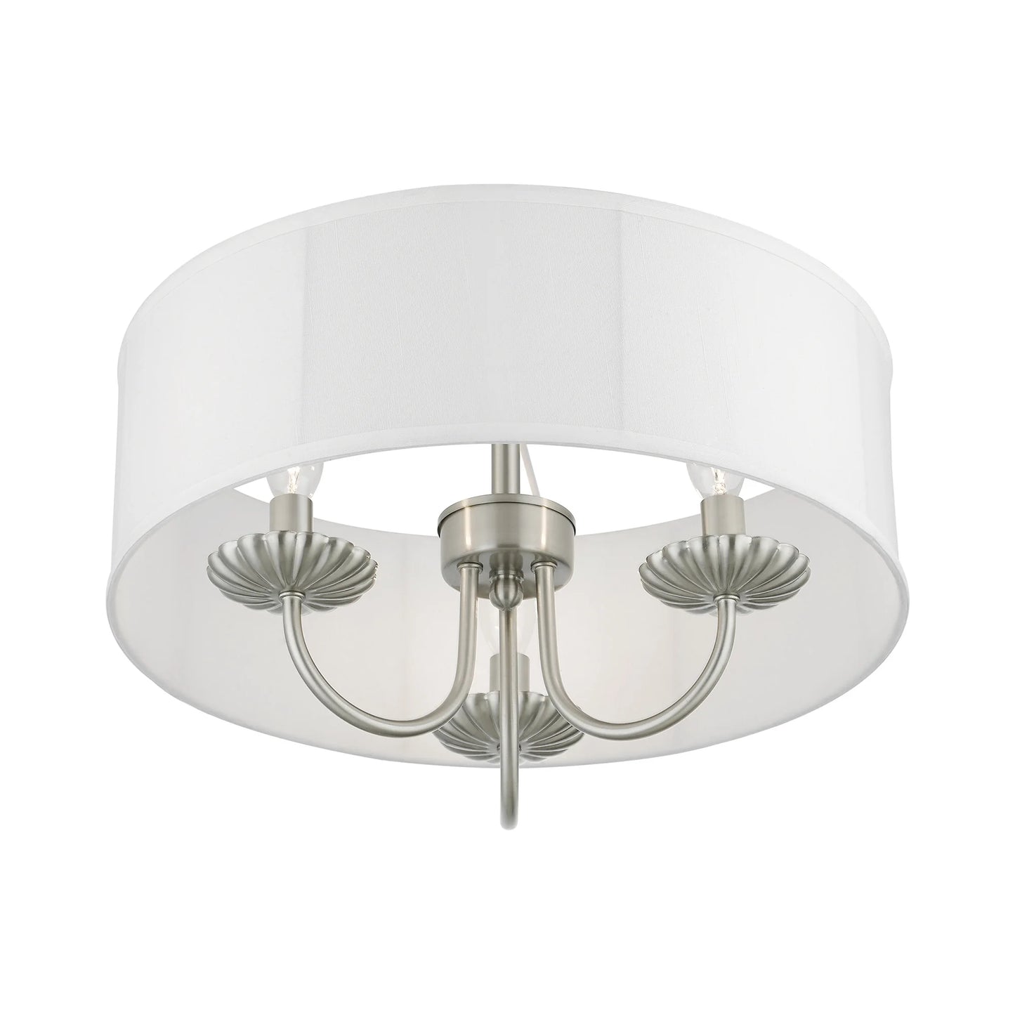 Livex Lighting - Brookdale - 3 Light Semi-Flush Mount In Transitional Style-12