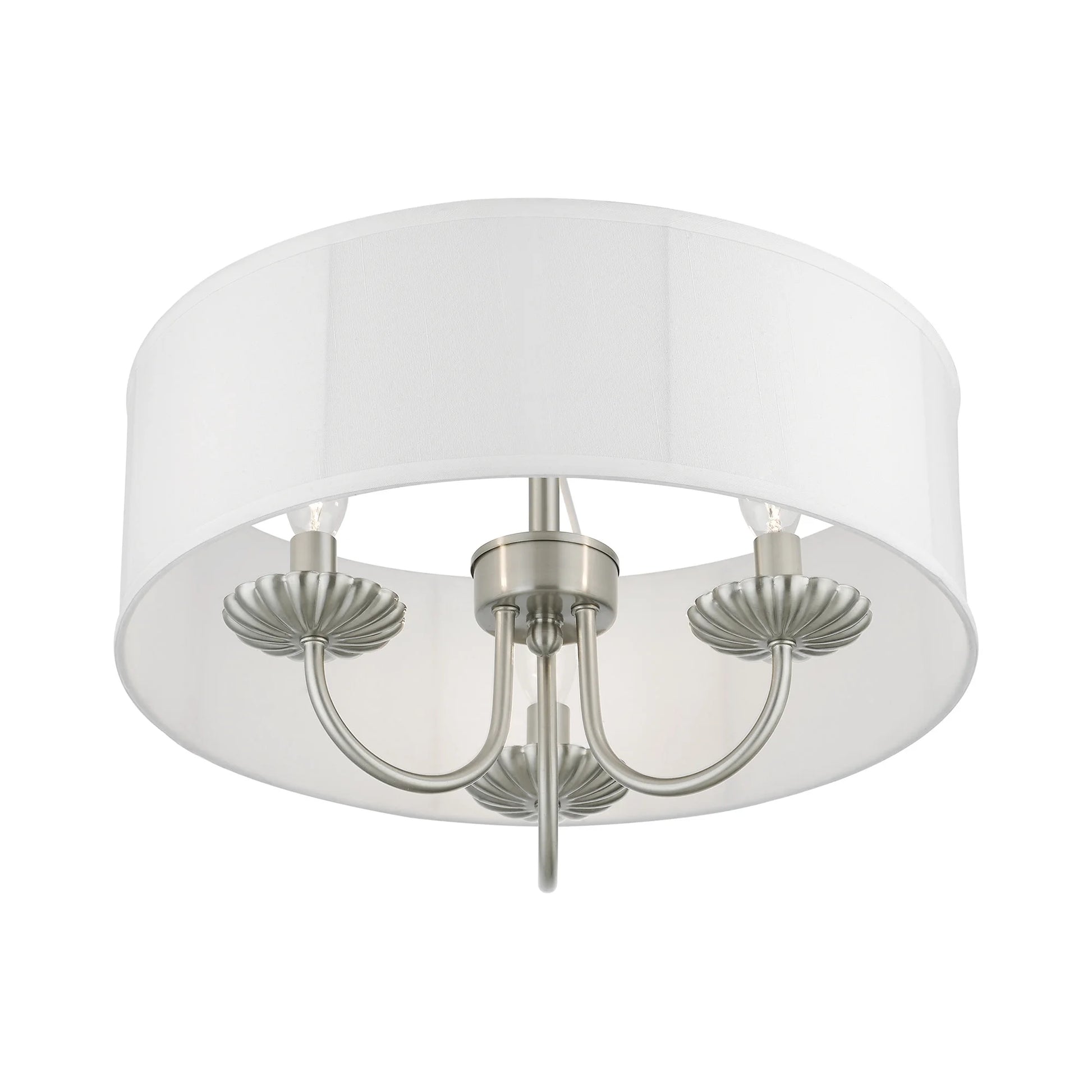 Livex Lighting - Brookdale - 3 Light Semi-Flush Mount In Transitional Style-12