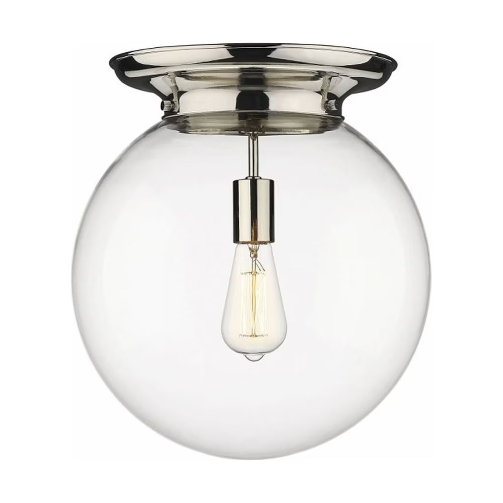 221-1F-PN-G202-14-Innovations Lighting-Beacon - 1 Light Flush Mount In Traditional Style-15.25 Inches Tall and 14 Inches Wide-Polished Nickel