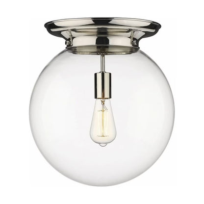221-1F-PN-G202-14-Innovations Lighting-Beacon - 1 Light Flush Mount In Traditional Style-15.25 Inches Tall and 14 Inches Wide-Polished Nickel