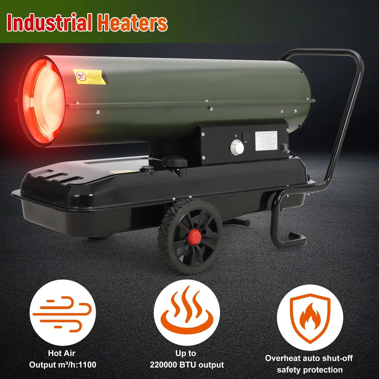 Towallmark Space Heater,80,000 BTU Forced Air Diesel Heater & Kerosene Heater, Space Heaters for Indoor Use,Christmas Gifts