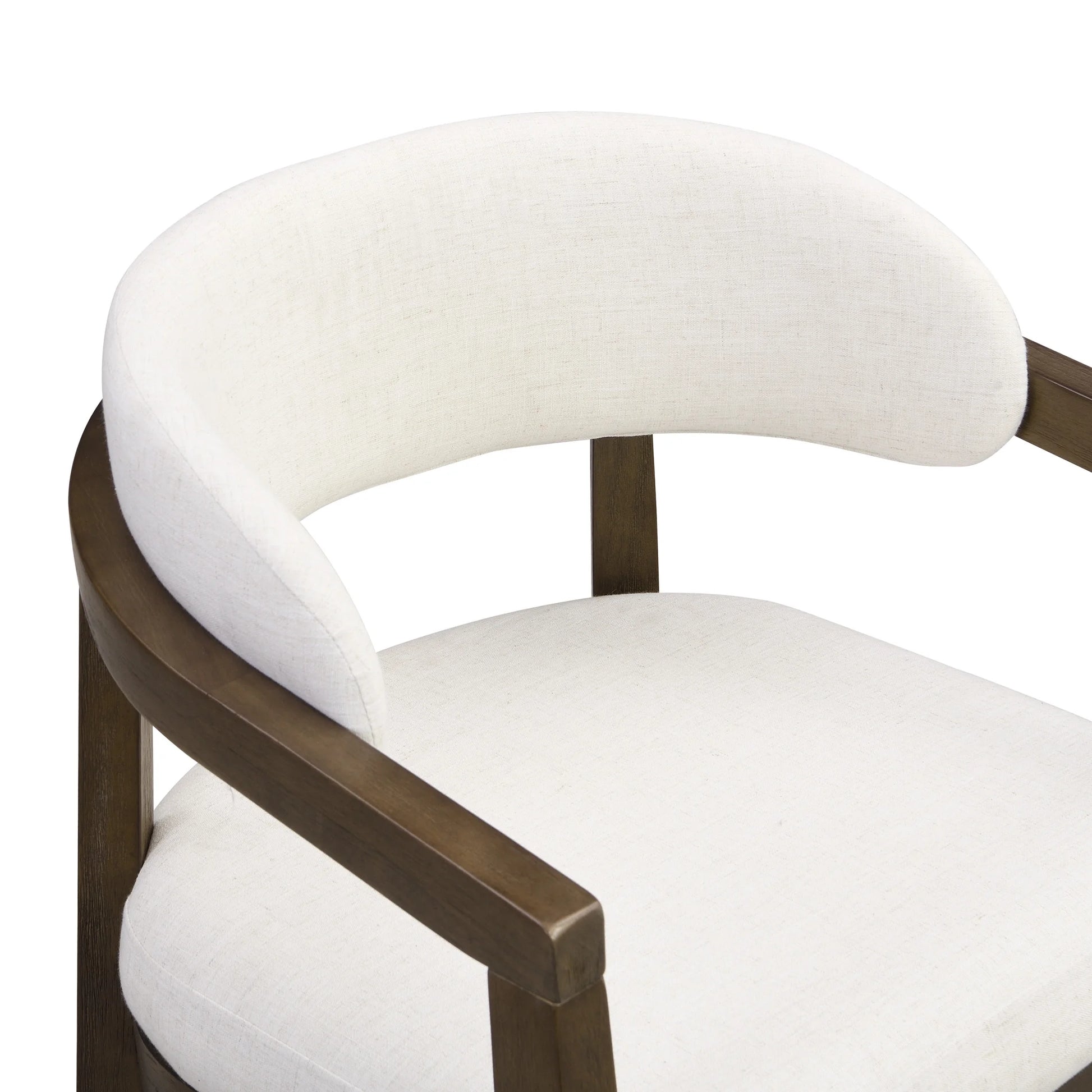 Christopher Knight Home 7-Piece Dining Set with 95" Wood Table, Curved Back Upholstered Armchairs, Walnut & Beige