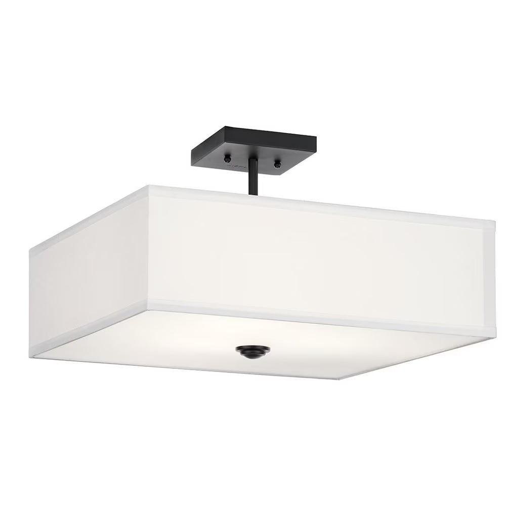 43693NBR-Kichler Lighting-Shailene - 3 Light Semi-Flush Mount - 18 inches wide-Natural Brass Finish