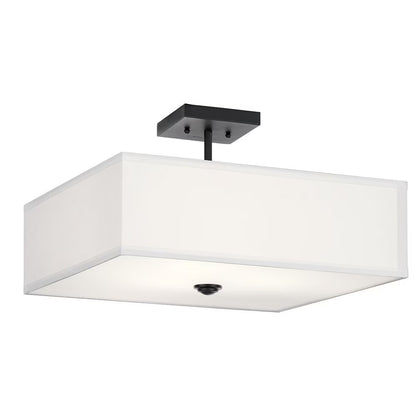 43693NBR-Kichler Lighting-Shailene - 3 Light Semi-Flush Mount - 18 inches wide-Natural Brass Finish