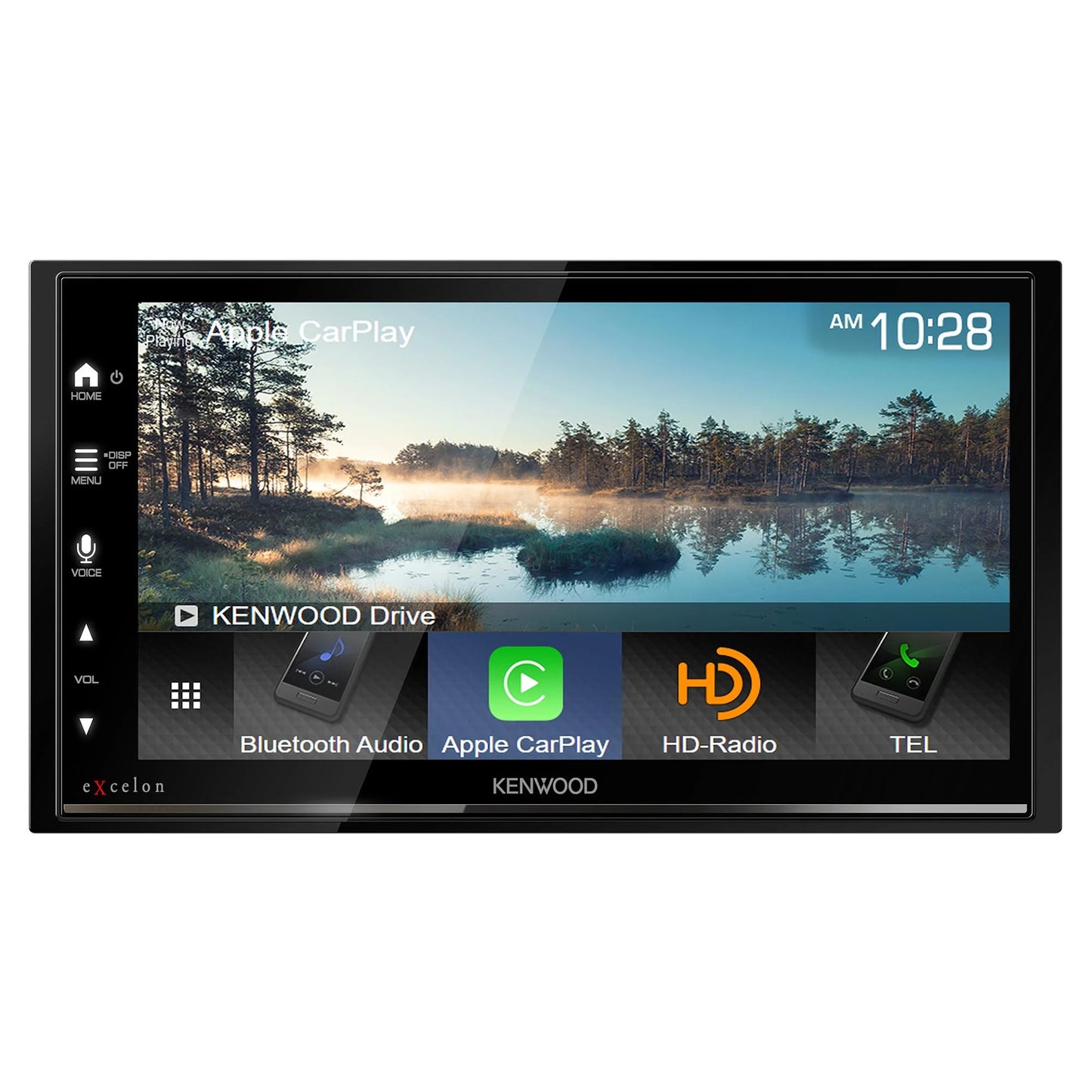 Kenwood DMX709S MultiMedia Receiver with CMOS-230LP Rearview Camera with License Plate Mounting Hardware