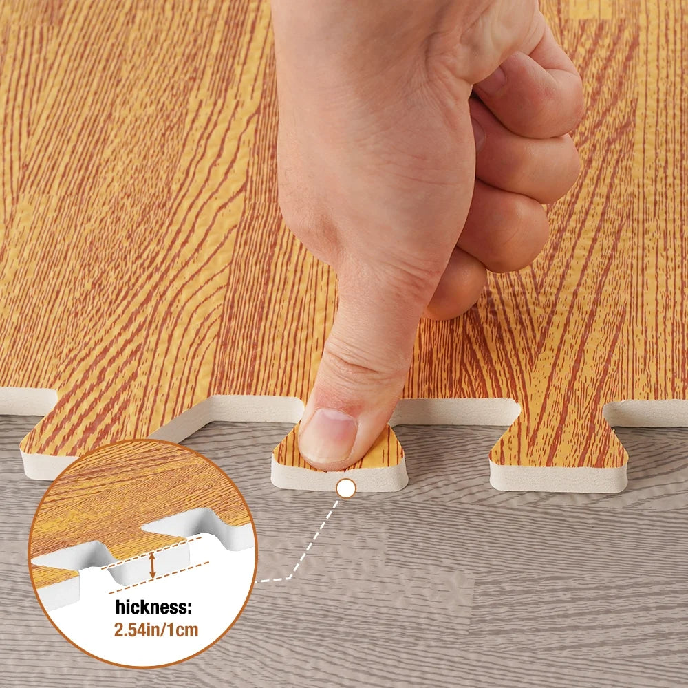 ARVAKOR Wood Grain Puzzle Mat 1/2-in, 24 Tiles EVA Foam Interlocking Floor Tiles (96SQ FT) for Secure Indoor Room Workout Flooring and Playmat