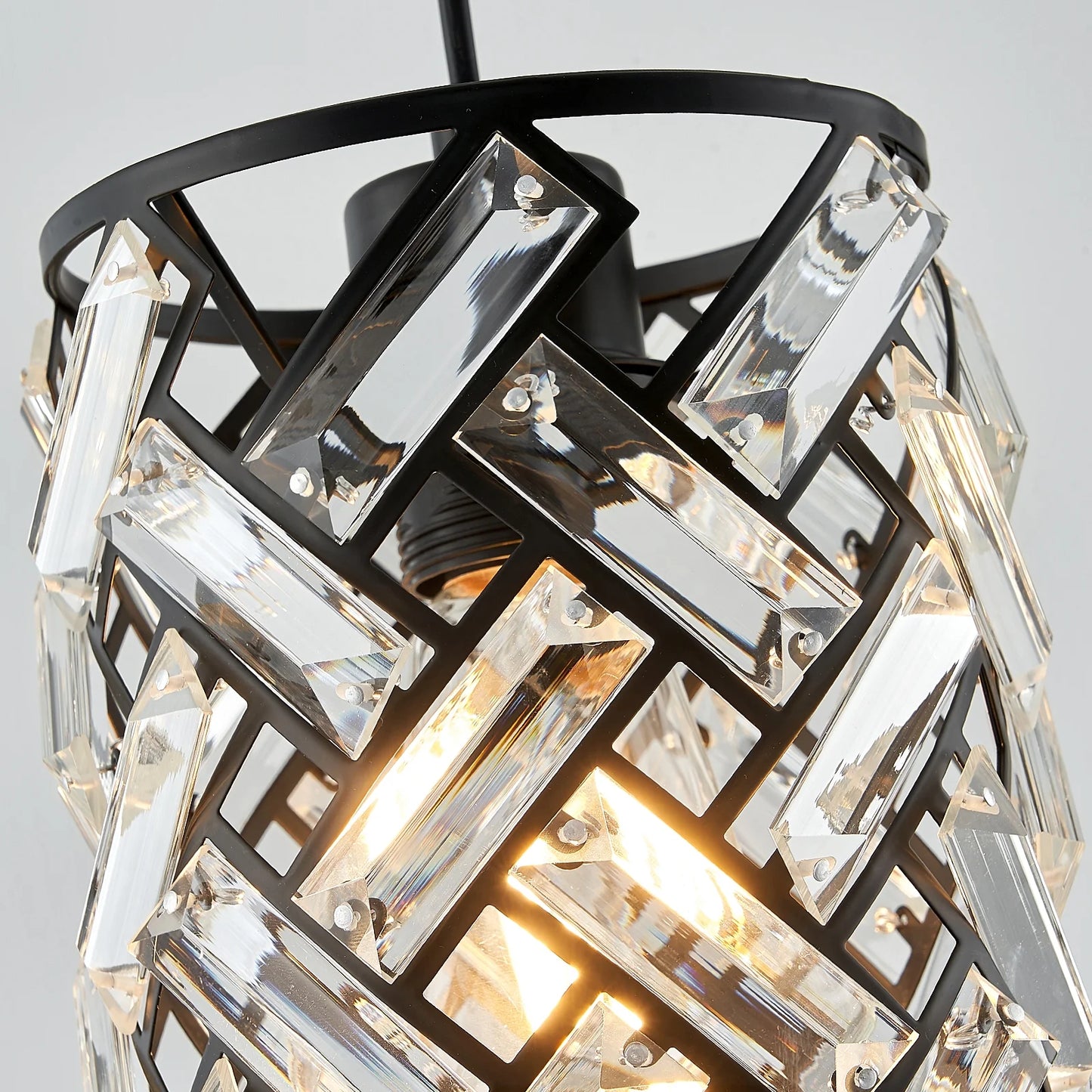 40" Crystal Kitchen Island Lighting 4 Lights Modern Black Linear Chandelier Dining Room Light Fixture Over Table Luxury Ceiling Pendant Light Fixture
