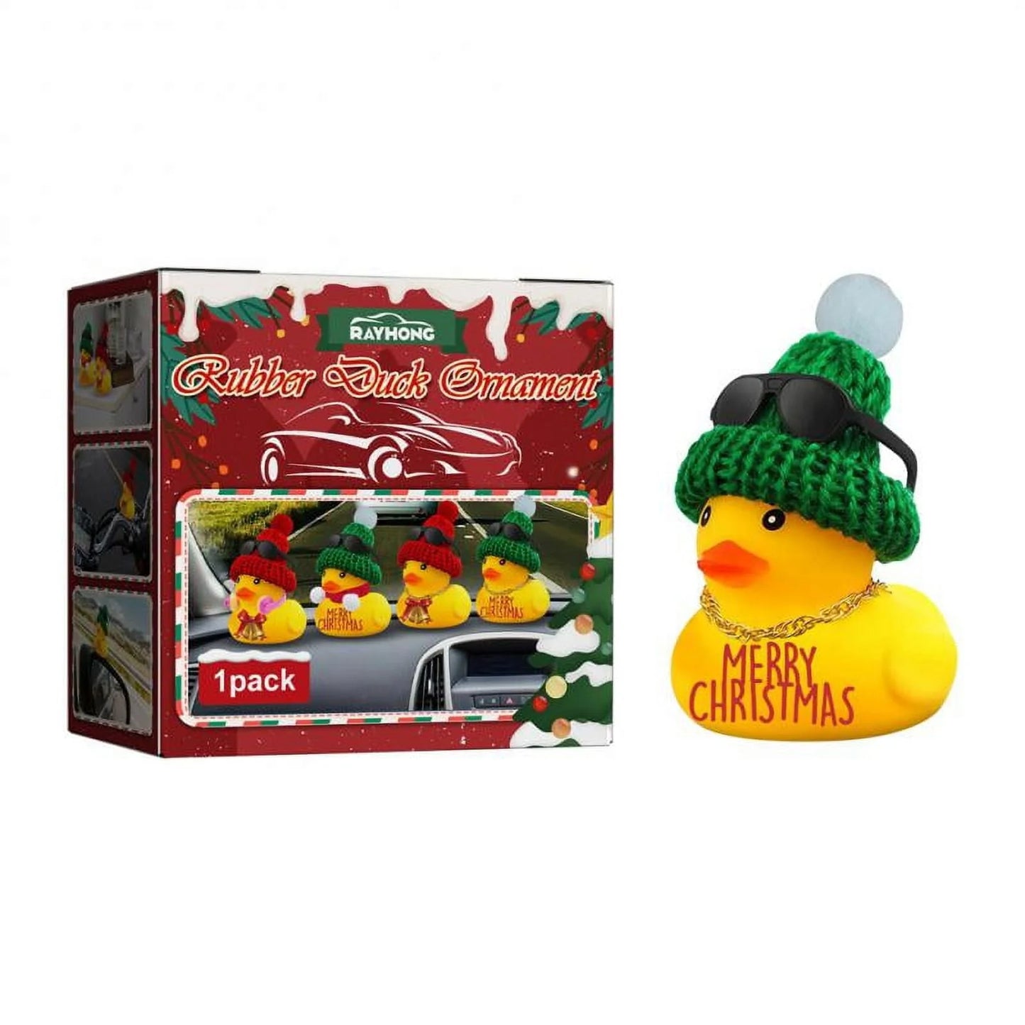 Auto Interior Dashboard Car Dashboard Decorative Cute Cool Christmas Automobile Rubber Duck Easy To Install Car Decoration Items