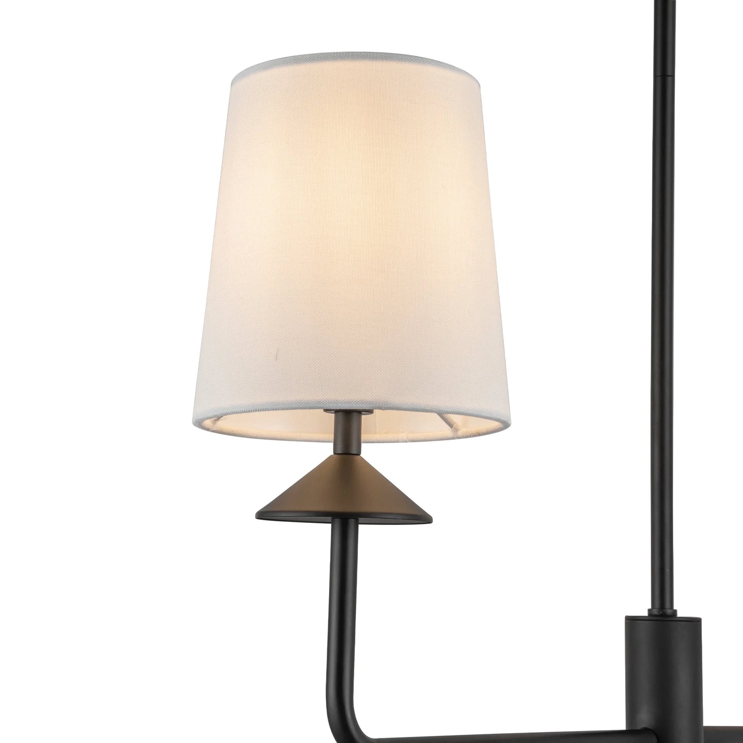 Alora Lighting Ch497445 Bridgette 4 Light 44" Wide Chandelier - Matte Black/White Linen