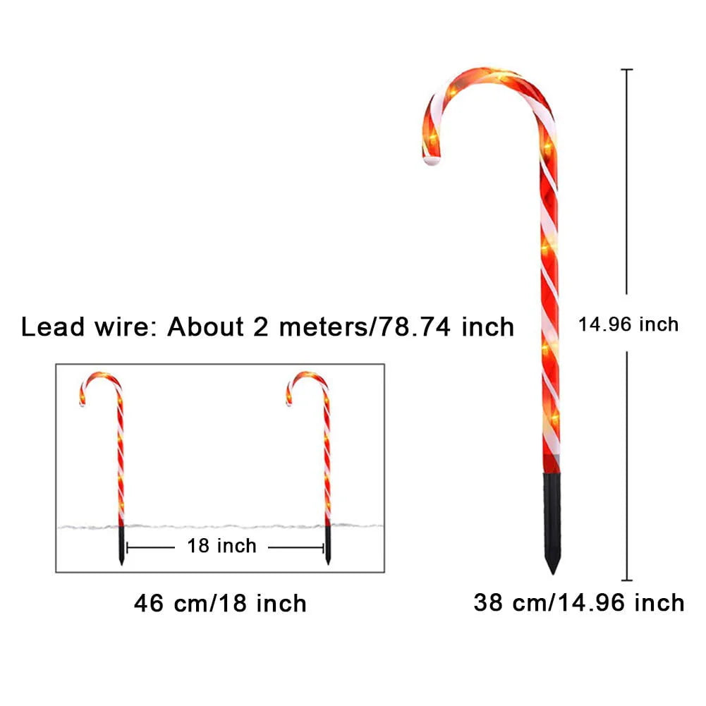 Christmas Candy Cane Lights, 15inch Set of 5 Solar Powered Candy Canes Christmas Pathway Lights Outdoor-Candy Cane Christmas Decorations Outdoor for Holidays Lighting up Sidewalk,Yard,